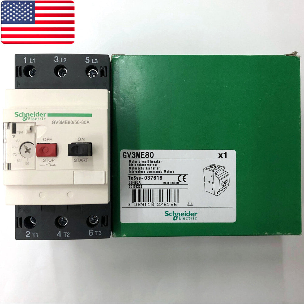 New In Box SCHNEIDER GV3-ME80 GV3ME80 Circuit Breaker - US Stock, Fast Shipping