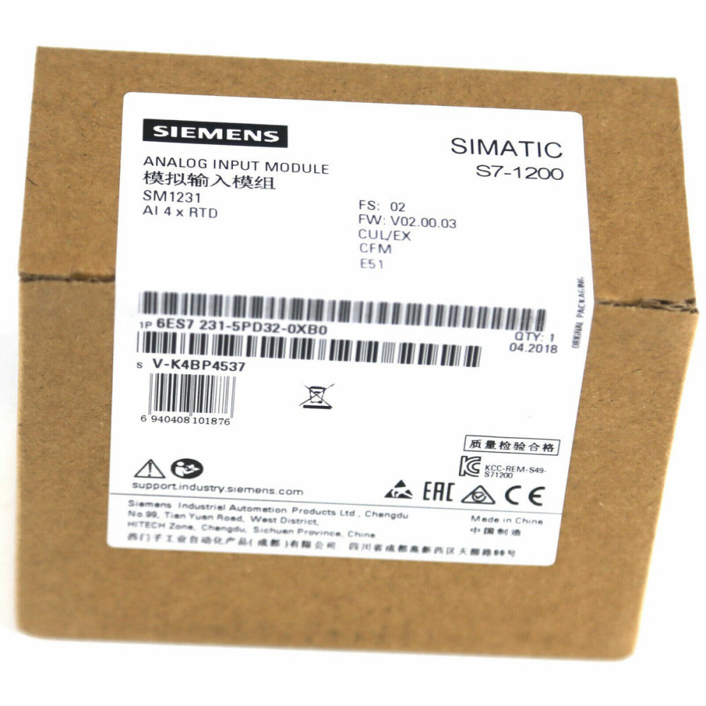 One Brand New SIEMENS 6ES7 231-5PD32-0XB0 SIMATIC S7-1200 Analog Input Module