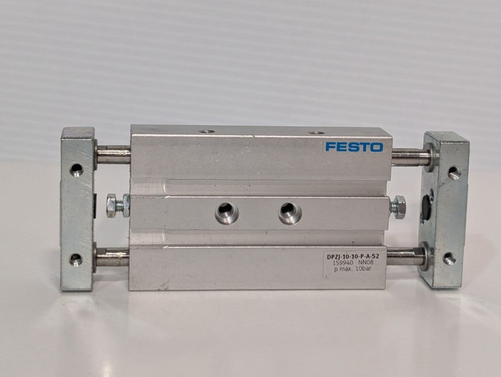 Festo DPZJ-10-10-P-A-S2 Twin Piston Pneumatic Cylinder, 10mm Stroke, Dbl Acting