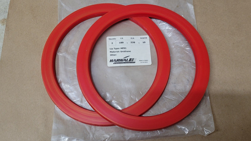 Lot Of 2 Harwal 180x220x10 Red Urethane Oil Seals HP01