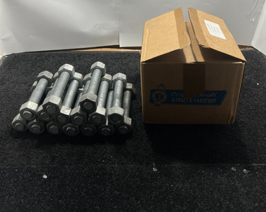 (QTY 15) 1-1/8" x 8" B7 Stud Bolts Galvanized w/ 2-2H Nut Galvanized Threaded