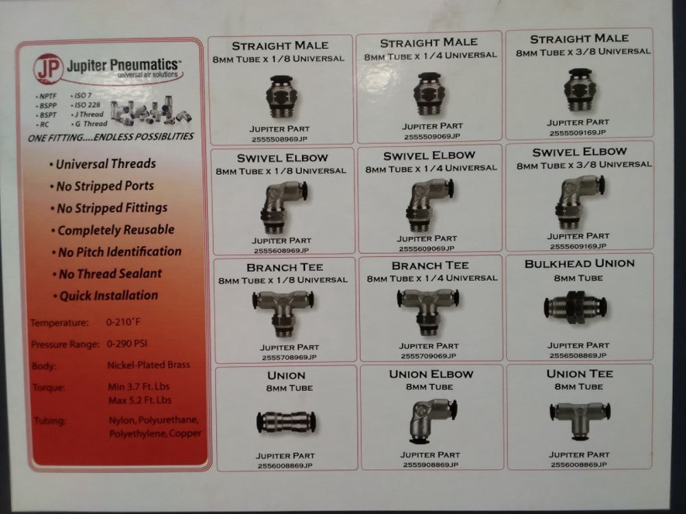 Jupiter Pneumatics Universal Kit 52 Pieces 2555609069JP ETC. G107