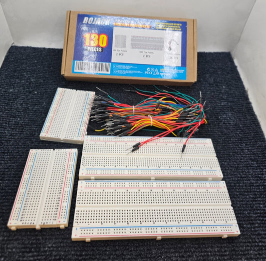 (QTY 4) BOJACK MB-102: 3 Values 130 Pcs Solderless Breadboard