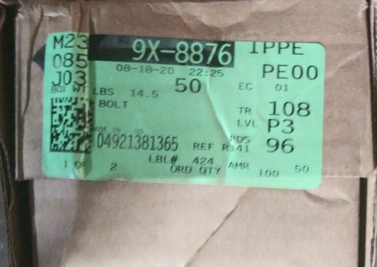(1 BOX OF 50) NEW GENUINE OEM HEX HEAD BOLTS, PHOSPHATE AND OIL COATED 9X-8876