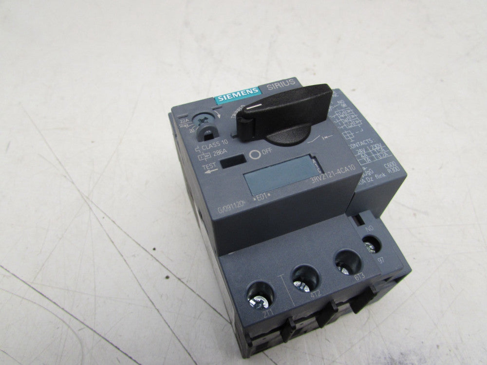 SIEMENS 3RV2121-4CA10 SIRIUS MANUAL MOTOR STARTER 600V 22FLA MAX NICE USED M/O