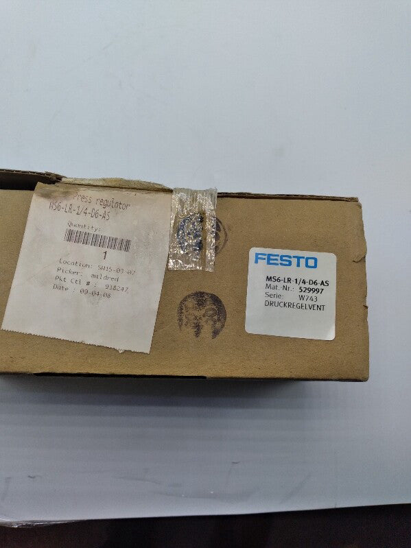 Festo M56-LR-1/4-D6-AS 529997 Pressure Regulator Valve 