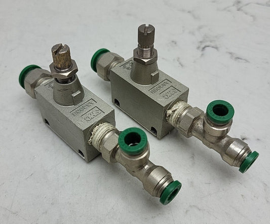 2 Pack SMC AS2000 Standard Type In-Line Air Speed Controller 1/4" 3/8" Prestolok
