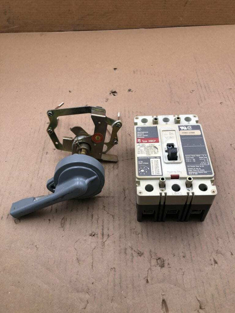 Westinghouse HMCP 3 Pole 100A Circuit Breaker w/ Operator Switch 600V 250V