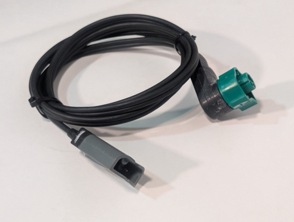Philips HP M3508A medical cable, green locking 3-pin to gray 2-pin adapter