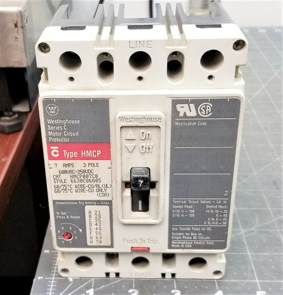 Westinghouse HMCP 7 Amp Breaker HMCP007C0 TESTED WORKING PULL [Z2S4]