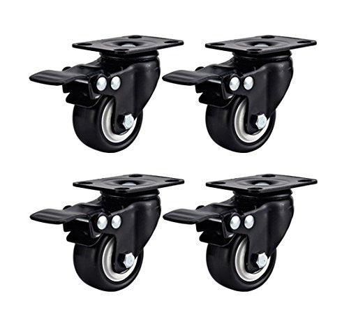 Swivel Caster Wheels Rubber Base with Top Plate & Bearing Heavy Duty with Tot...