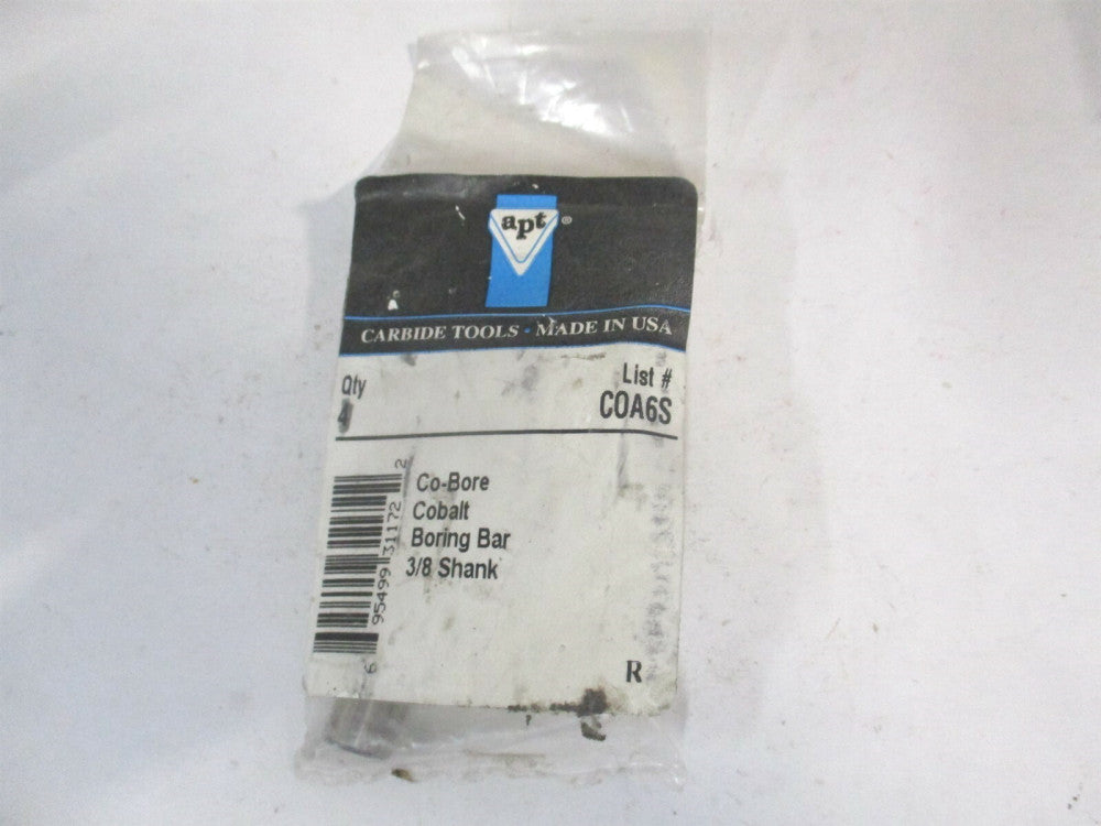 APT (COA-6S) 3/8" x 1-1/8" x 3/8"Cobalt Bright Finish RH Boring Bar
