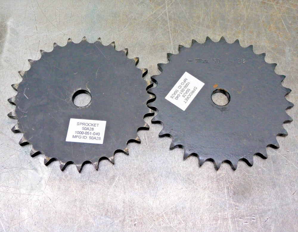 Martin 50A28 A-Plate Sprocket 1/2" Bore 28 Teeth #50 Lot of Two (2)