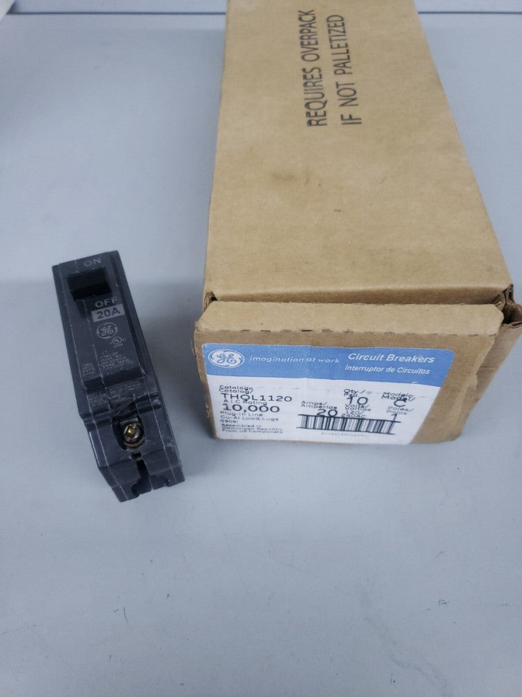 1) New! General Electric THQL1120 1 Pole 20 Amp Circuit Breaker