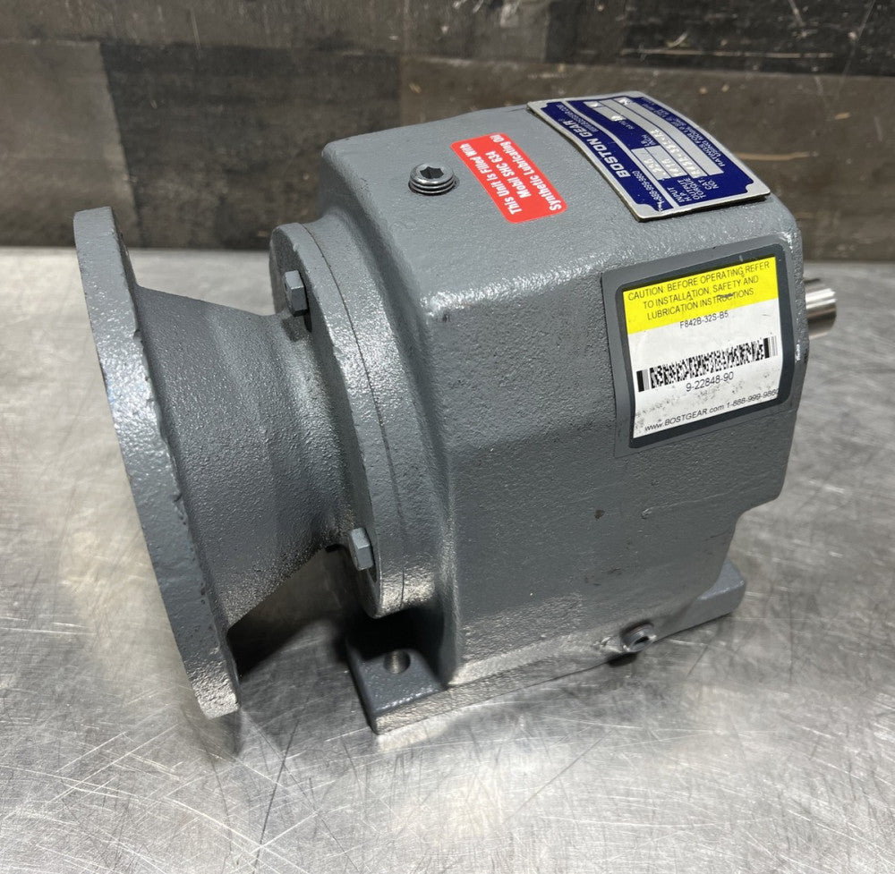 Boston Gear F842B-32S-B5 CASE SIZE: 4 HELICAL STAGES: 2 RATIO: 32:1 Nos Surplus