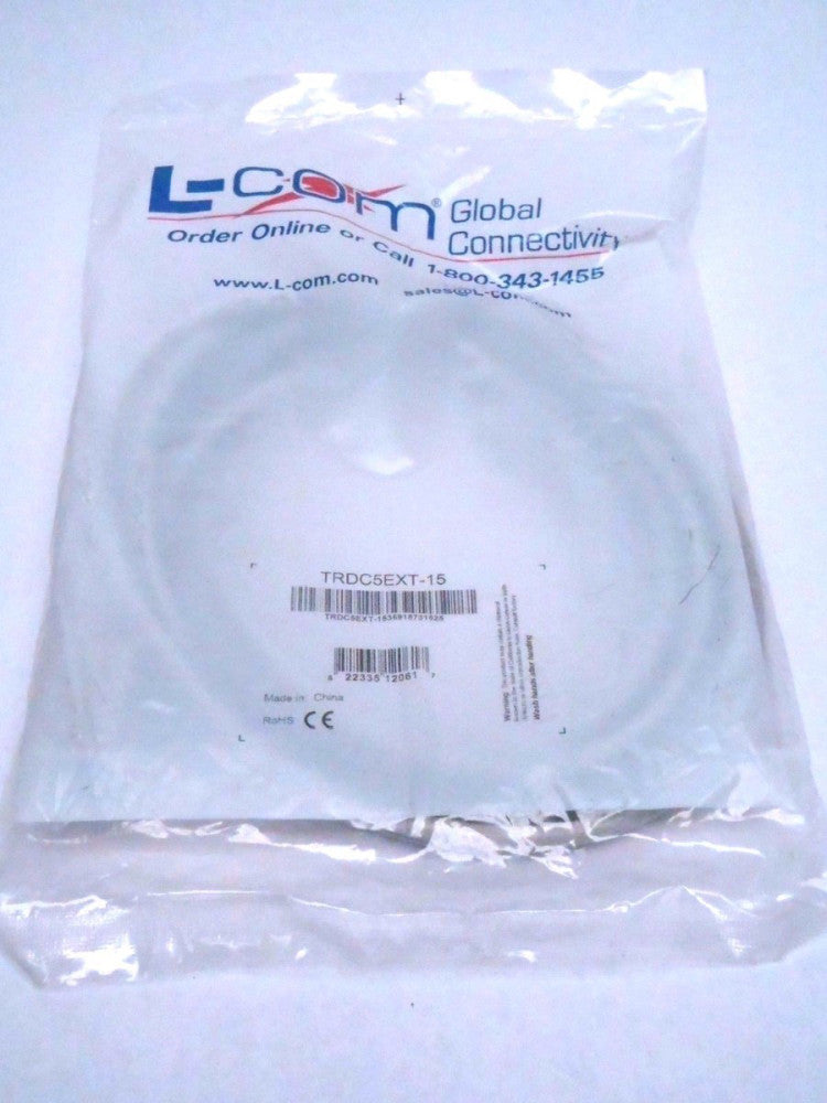 L-COM TRDC5EXT-15 Category 5E Network Extension Cable, 15.0Ft