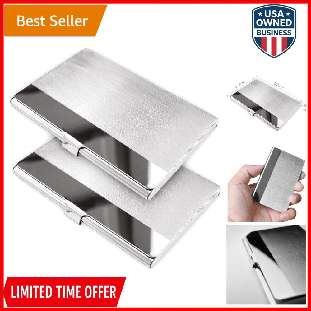Stainless Steel Business Card Holder Slim Compact Wallet for Travel and Business