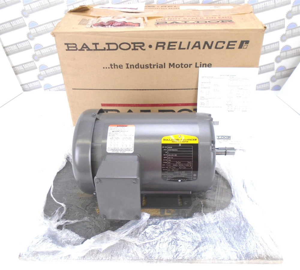BALDOR - M3556 - MOTOR - 1HP, 1155 RPM, 3PH, 208-230/460V, 60HZ, TEFC, B, 56H