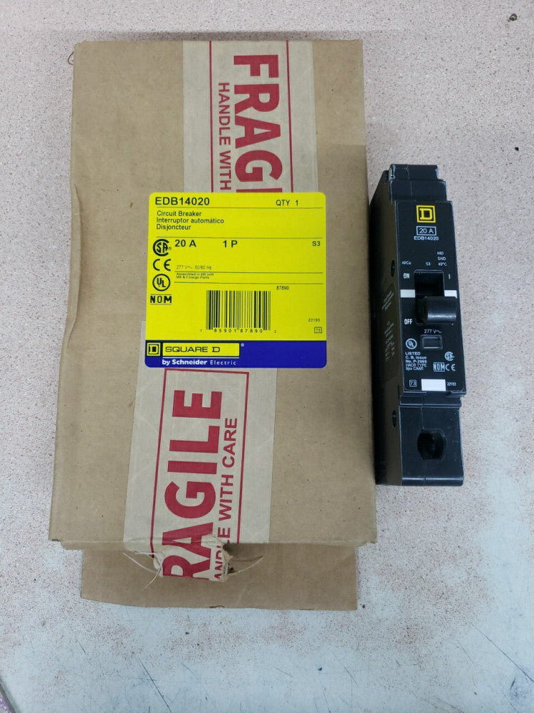 New Open Box! Square D EDB14020 1POLE 20AMP  277V Circuit Breaker