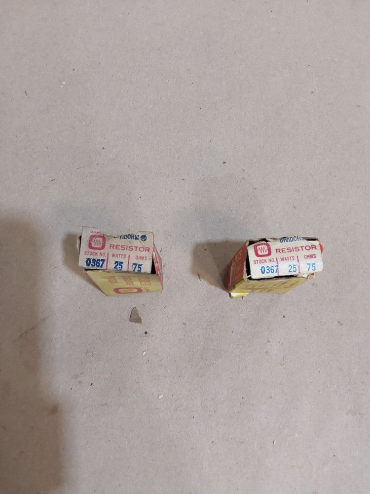 Ohmite 210-25K-40 Dividohm Vitreous Enamel Resistor 75 Ohms  (LOT OF 2)