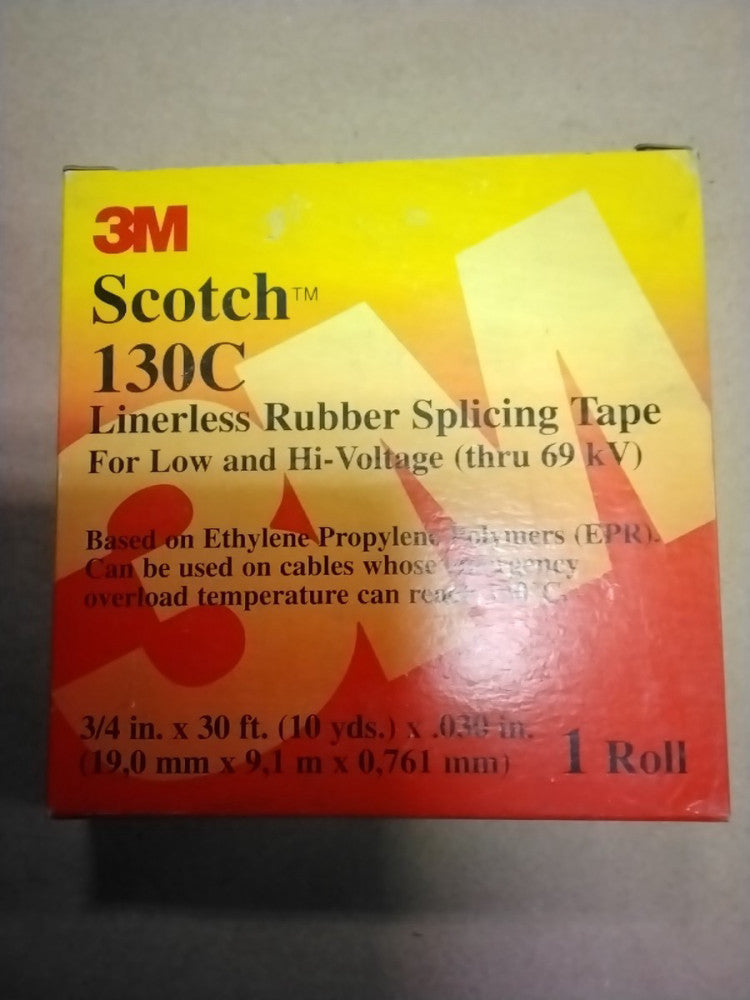 3M Scotch 130C Linerless Rubber Splicing Tape 3/4" X 30 ft (10 Yds) X .030"