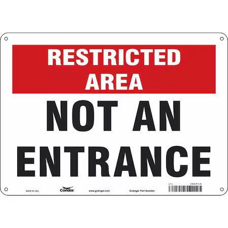 Condor 480P39 Safety Sign, 10 In Height, 14 In Width, Aluminum, Horizontal