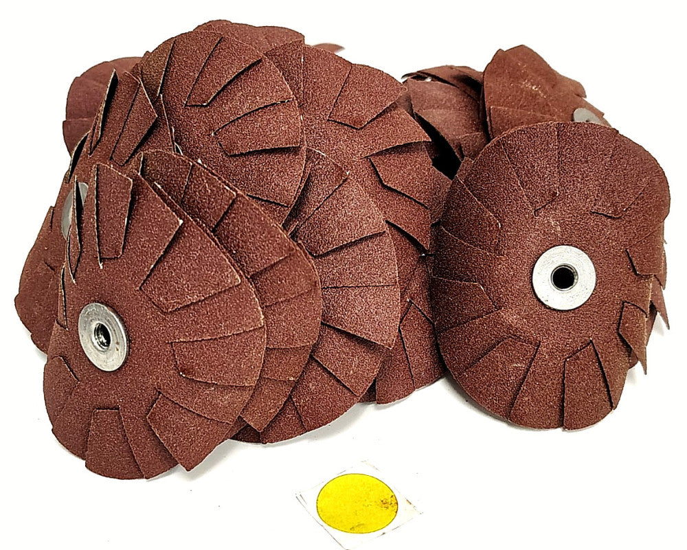 NORTON 3" 120 GRIT MERIT ALUMINUM OXIDE OVERLAPPED SLOTTED DISCS LOT OF 21