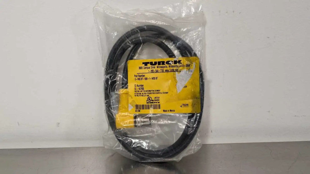 Turck E-RKS 8T-930-1-WSS 8T Cordset U-10765 60VAC/75VDC 2A max Straight Femal...