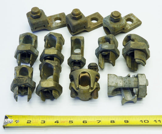 *Lot of 12 pcs* Electrical Split Bolt Connectors & Grounding Lugs Burndy Blackbu