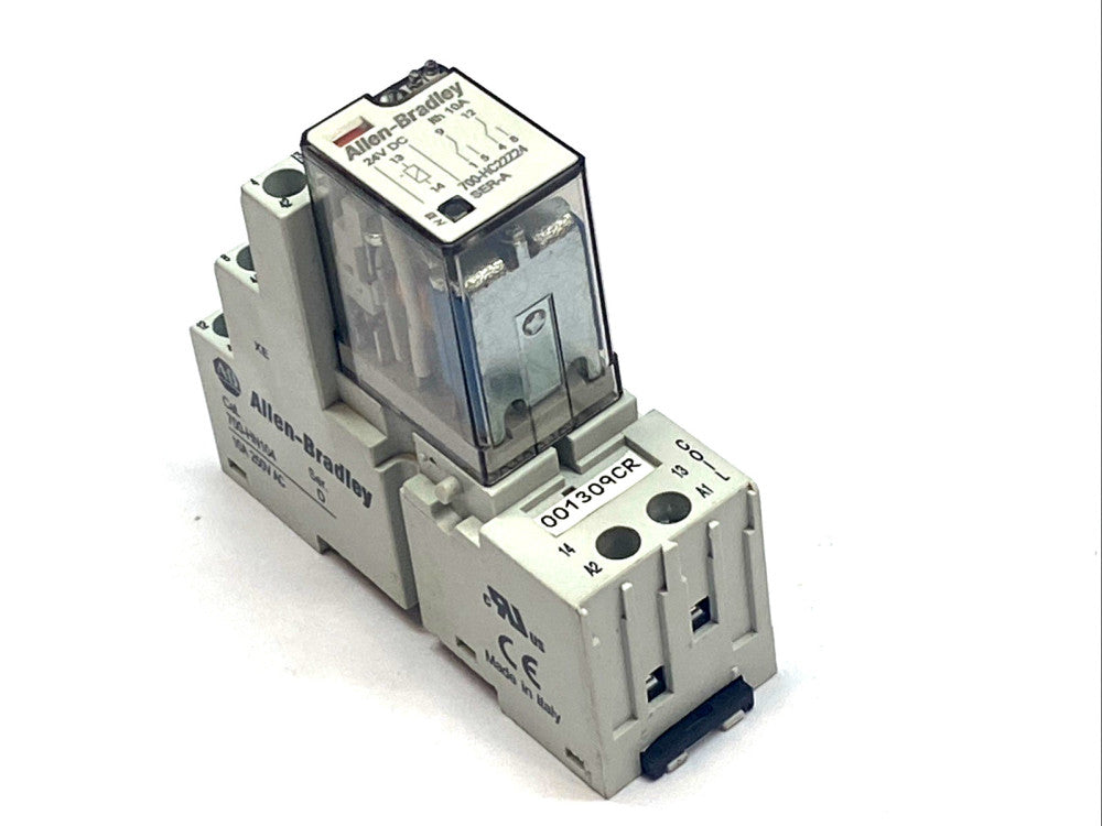 Allen‑Bradley 700‑HC22Z24 24V DC Relay w/ 700‑HN104 14‑Blade Socket Base