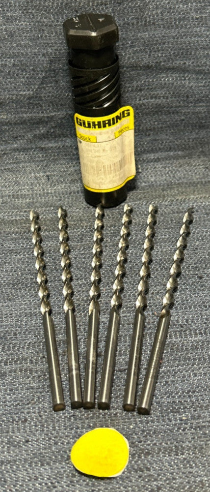 GUHRING  HSS  DRILL BIT 11/64" CUT DIAMETER   5" OAL   LOT OF 6