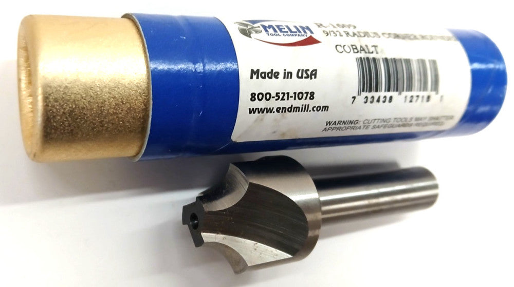 MELIN CORNER ROUNDING ENDMILL 9/32 RADIUS HS 3 FLUTE OAL 3" MILL DIA 7/8"