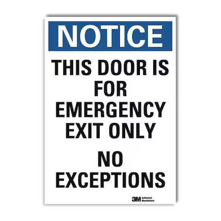 Lyle U5-1551-Rd_10X14 Exit Sign, Vinyl, 10" W, 14" H, This Door Is For