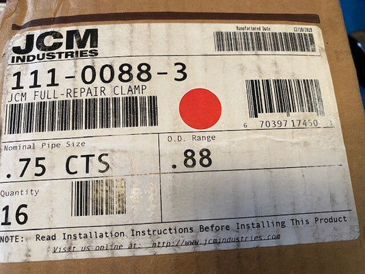 (16 Pack) 3/4 x 3 in. CTS 304L Stainless Steel Repair Clamp with Galvanized Bolt