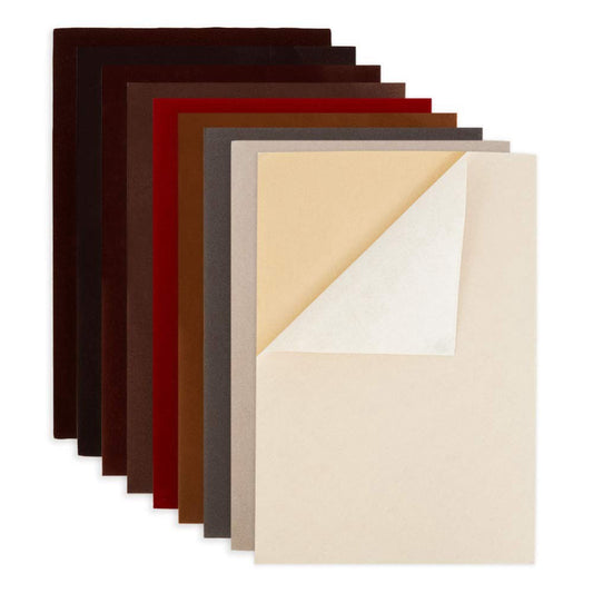 18PCS 9 Color Velvet Fabric Sticky Back Adhesive Back Sheets, A4 Sheet (8.3" ...