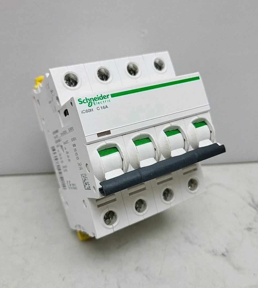 Schneider Electric iC60H C 16A Amp Mini Circuit Breaker 4 Pole 10kA A9F89416