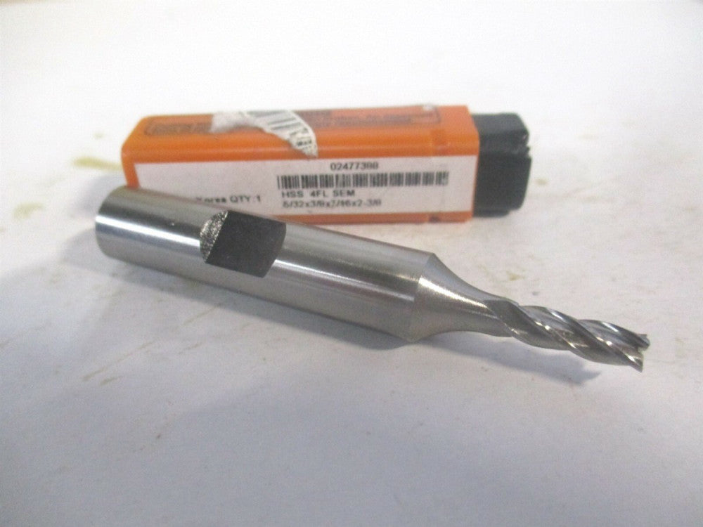 (E199913328) 5/32" x 7/16" x 3/8" x 2-3/8" OAL 4 Flute HSS RH Square End Mill 