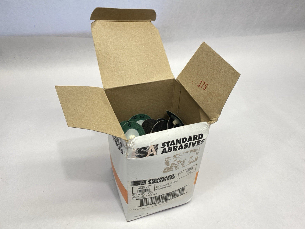 3M 592419 Standard Abrasives Quick Change Silicon Carbide 2 Ply Disc 2" BOX 100
