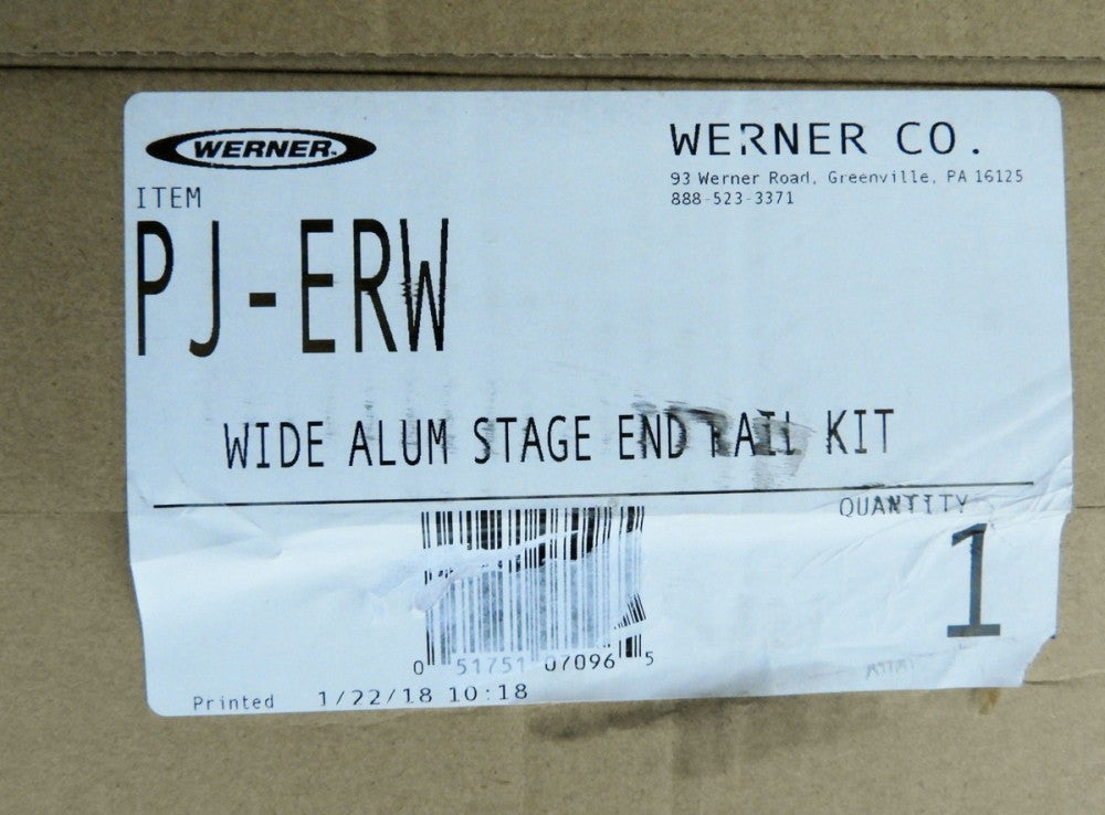 Werner PJ-ERW Wide Aluminum Pump Jack Stage End Rail Kit for Scaffolding New