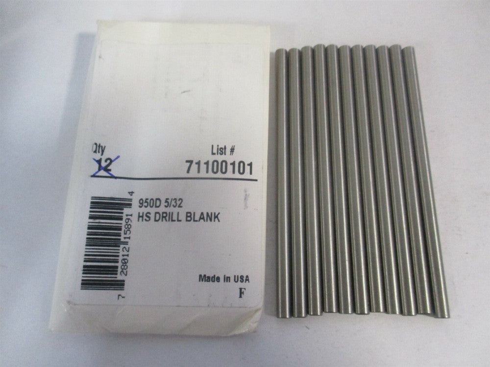 (950D 5/32) 5/32" x 3-1/8" OAL Bright HSS Long Drill Blank - Pack of 11