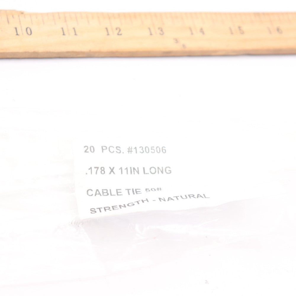 (20-Pk) Strenght Cable Ties Natural 0.178" X 11" 130506