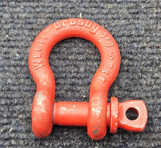 (QTY 5) WLL 1T 3/8" Hot Dip Galvanized Bolt Type Anchor Shackle