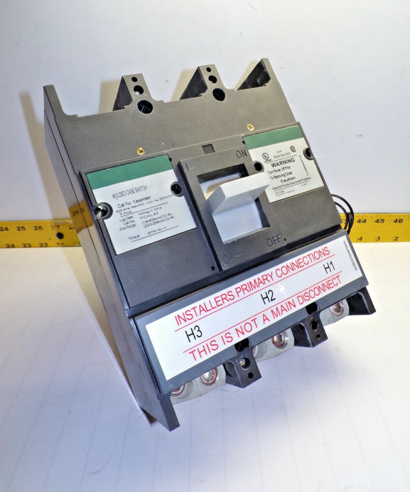 GE 400 Amp Molded Case Switch W/ Shunt Trip 600 VAC / 500 VDC 3 Pole  TJK43Y0001