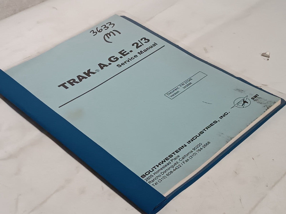 Southwestern Industries TRAK A.G.E. 2/3 Machine Service Manual, as shown