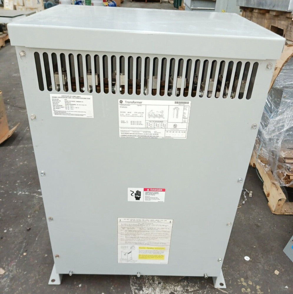 GE 30 KVA DRY TYPE TRANSFORMER 480▲ HV 208Y/120 LV 3 PHASE 9T10A1002