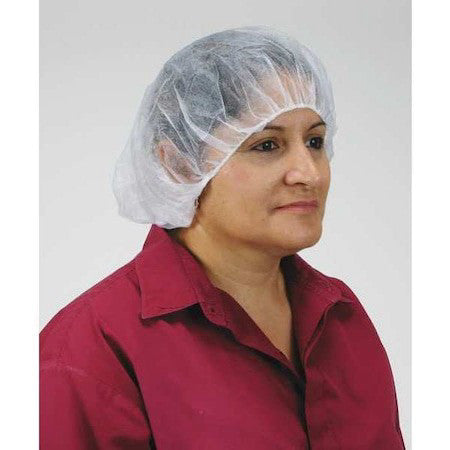 Condor 1Ttu9 Pleated Bouffant Cap, Polypropylene, Latex-Free, 21 In, Universal