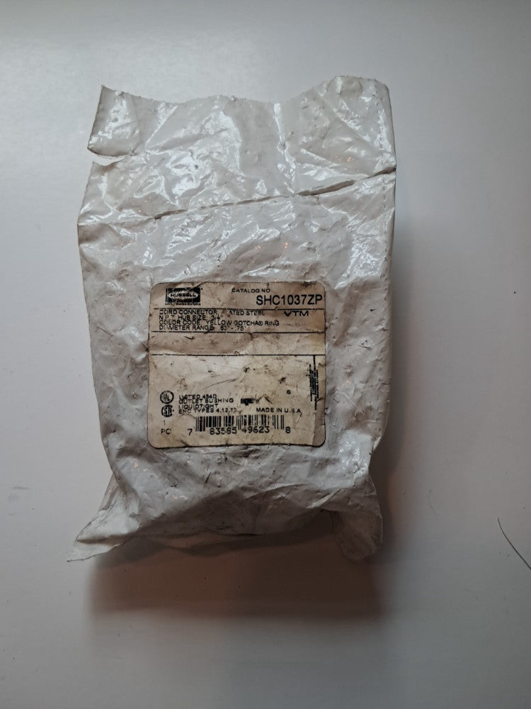 HUBBELL SHC1037ZP Cord Connector Straight Male .63-.75IN 3/4IN STL