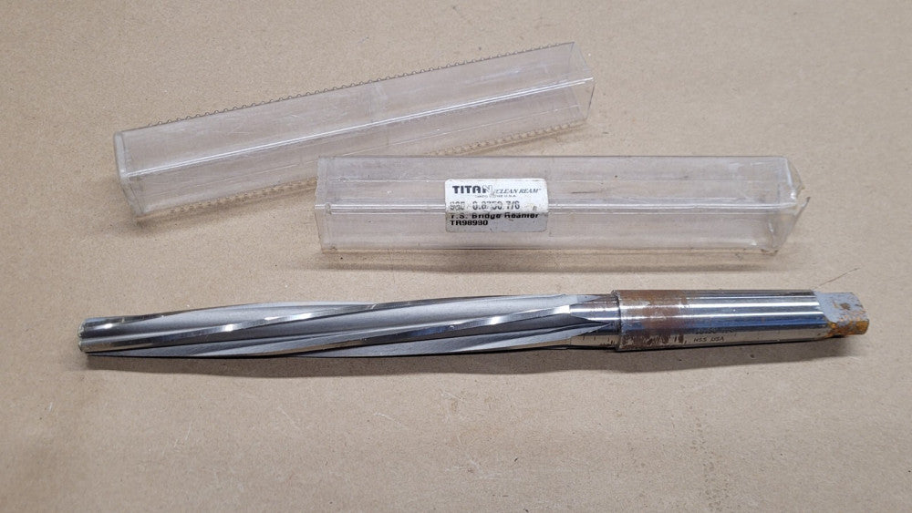NOS Titan .8750 7/8" T. S. Bridge Reamer 5 Flute