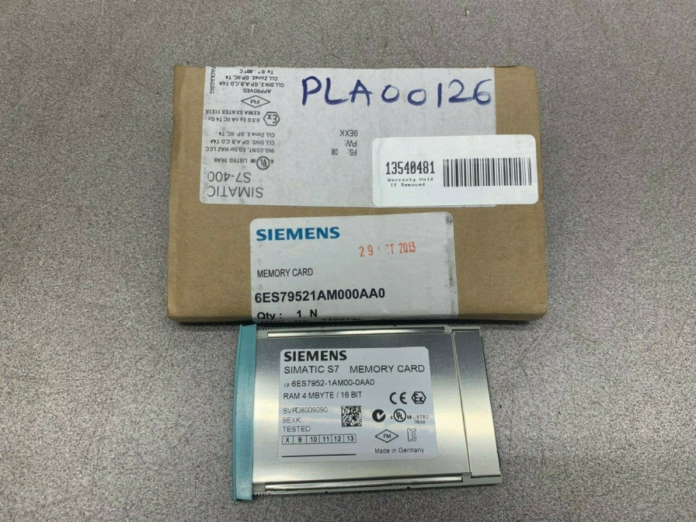 NEW IN BOX SIEMENS MEMORY CARD 6ES79521AM000AA0