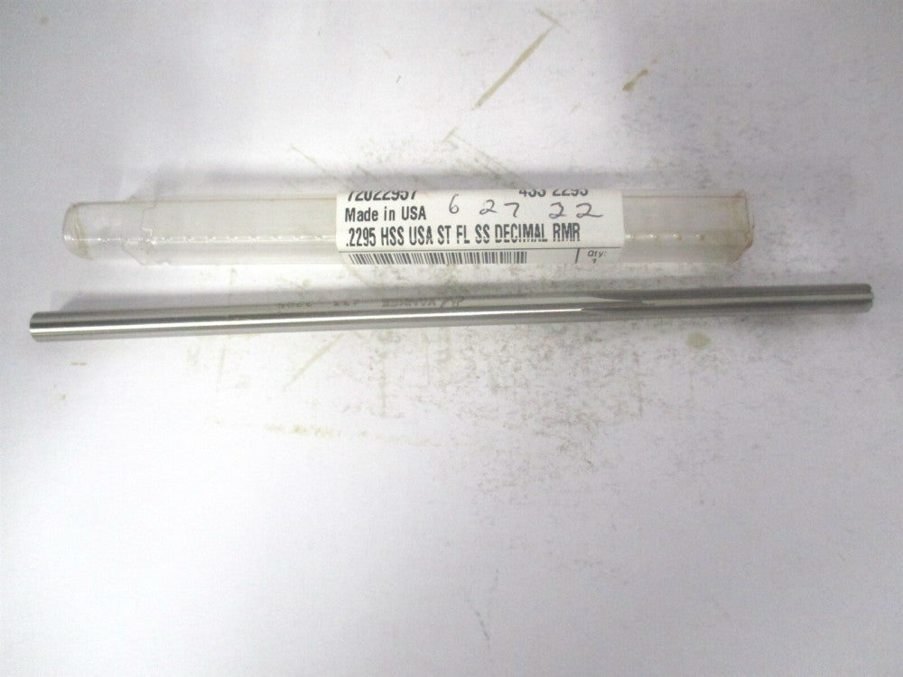 (433-0.2295) 0.2295" x 1-1/2" x 6" 6-Flute Straight Shank HSS Chucking Reamer 